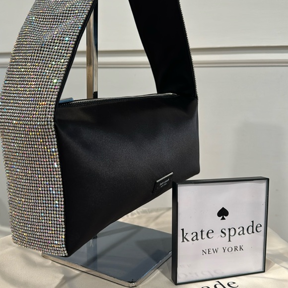 kate spade Handbags - Kate Spade Afterparty Luxury Satin & Crystal Shoulder Bag Rare NWT